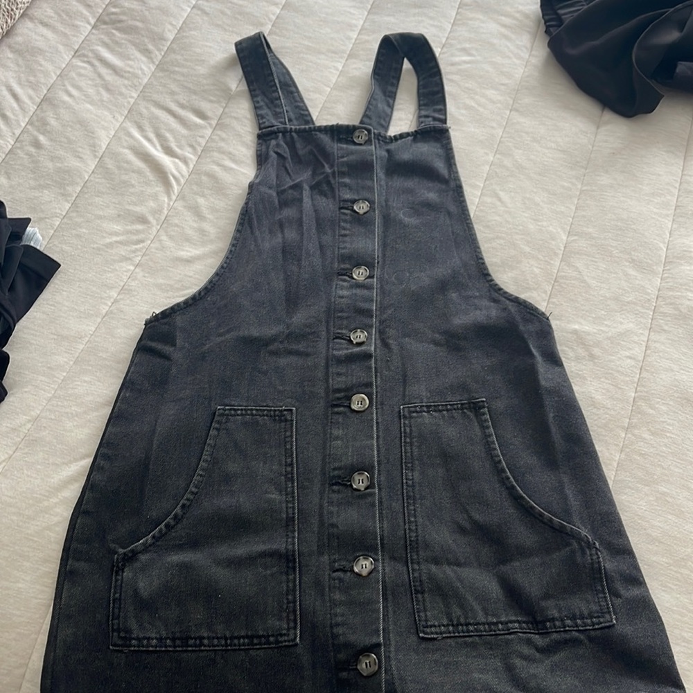 Black overall dress